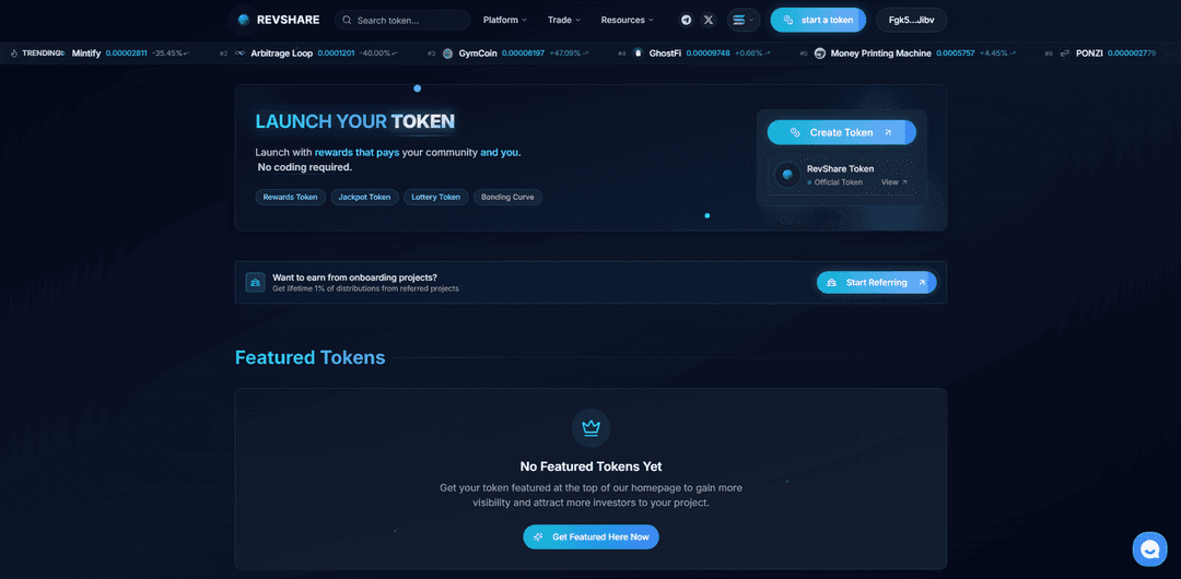 Revshare-DeFi/Tokenomics/Launchpad
