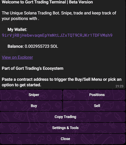 Solana Trojan Bot forked - Casatrick Rust / smart contract project screenshot